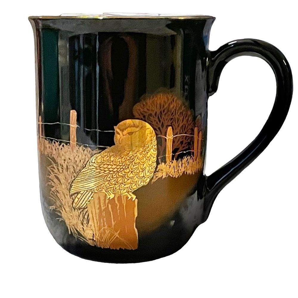 Vintage Otagiri Gold Owl Mug